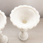 Vintage Portieux Vallérysthal White Milk Glass Candlestick with Lady Design