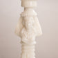 Vintage Portieux Vallérysthal White Milk Glass Candlestick with Lady Design