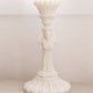 Vintage Portieux Vallérysthal White Milk Glass Candlestick with Lady Design