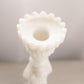 Vintage Portieux Vallérysthal White Milk Glass Candlestick with Lady Design