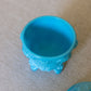 Vintage Portieux Vallerysthal Lidded Blue Milk Glass Grape Dish