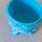 Vintage Portieux Vallerysthal Lidded Blue Milk Glass Grape Dish