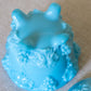 Vintage Portieux Vallerysthal Lidded Blue Milk Glass Grape Dish