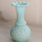 Vintage Portieux Vallerysthal Small Blue Milk Glass Floral Vase