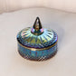 Vintage Princess Blue Carnival Lidded Dish with Pointy Finial