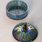 Vintage Princess Blue Carnival Lidded Dish with Pointy Finial