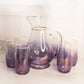 Vintage Purple Ombre Blendo Pitcher with 6 Glasses Set