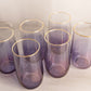 Vintage Purple Ombre Blendo Pitcher with 6 Glasses Set
