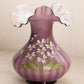 Vintage Purple Plum Overlay Cased Glass Floral Vase