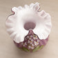 Vintage Purple Plum Overlay Cased Glass Floral Vase