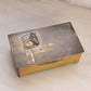Vintage Rectangular Brass and Wood Lidded Horse Box (Made in Germany)