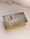 Vintage Rectangular Brass and Wood Lidded Horse Box (Made in Germany)