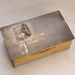 Vintage Rectangular Brass and Wood Lidded Horse Box (Made in Germany)