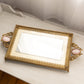 Vintage Rectangular Gold Tone Metal Cameo Mirror Tray