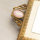 Vintage Rectangular Gold Tone Metal Cameo Mirror Tray