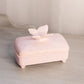 Vintage Rectangular Shell Pink Milk Glass Butterfly Divided Lidded Dish