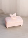 Vintage Rectangular Shell Pink Milk Glass Butterfly Divided Lidded Dish