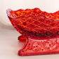 Vintage Red Amberina Daisy & Button Sleigh (Glows)