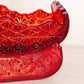 Vintage Red Amberina Daisy & Button Sleigh (Glows)
