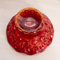 Vintage Red Amberina Glass Moon & Star Footed Candle Bowl (Glows)