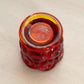 Vintage Red Amberina Glass Moon & Star Toothpick Holder