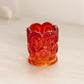 Vintage Red Amberina Glass Moon & Star Toothpick Holder
