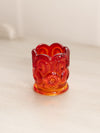 Vintage Red Amberina Glass Moon & Star Toothpick Holder