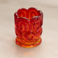 Vintage Red Amberina Glass Moon & Star Toothpick Holder