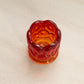 Vintage Red Amberina Glass Moon & Star Toothpick Holder