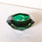 Vintage Royal Gallery Faceted Green Gem Crystal Candleholder