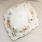 Vintage Schierholz Oval White Ceramic Lattice Edge Floral Bowl