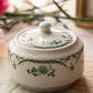 Vintage Shenango China Greens Transferware Lidded Sugar Bowl