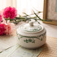 Vintage Shenango China Greens Transferware Lidded Sugar Bowl