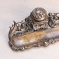 Vintage Silver Tone Metal and Glass Inkwell