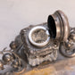 Vintage Silver Tone Metal and Glass Inkwell