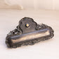 Vintage Silver Tone Metal and Glass Inkwell