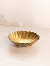 Vintage Small 3-Toed Brass Shell Trinket Dish