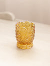 Vintage Small Amber Carnival Glass Daisy & Button Toothpick Holder