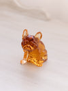 Vintage Small Amber Glass Bulldog Figurine