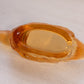 Vintage Small Amber Glass Duck Bird Dish