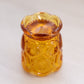 Vintage Small Amber Glass Moon & Star Toothpick Holder