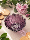 Vintage Small Blenko Purple Glass Leaf Bowl
