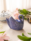 Vintage Small Blue Ceramic Swan Planter or Vase