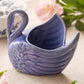 Vintage Small Blue Ceramic Swan Planter or Vase