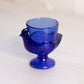 Vintage Small Blue Glass Chicken Toothpick Egg Holder