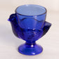 Vintage Small Blue Glass Chicken Toothpick Egg Holder