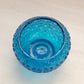 Vintage Small Blue Glass Daisy and Button Bowl