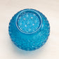 Vintage Small Blue Glass Daisy and Button Bowl