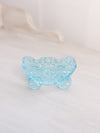 Vintage Extra Small Blue Glass Daisy & Button Carriage Dish