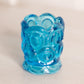 Vintage Small Blue Glass Moon & Star Toothpick Holder